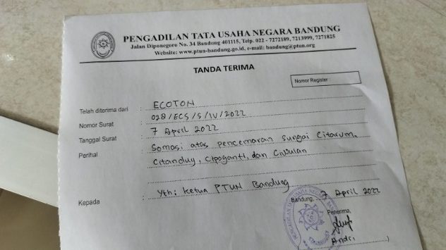 Gubernur Jawa Barat Di Gugat ECOTON Akibat Kelalaian Dalam Penanganan 4 Aliran Sungai