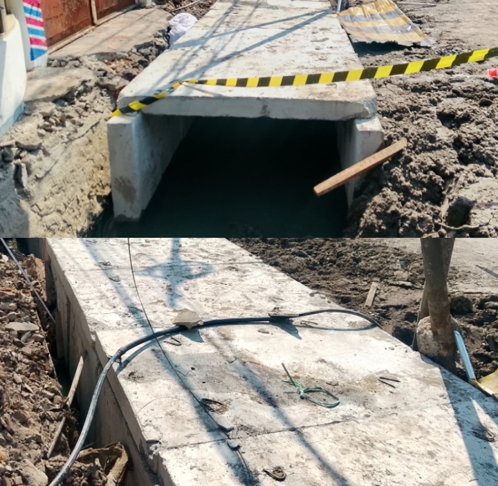 Proyek U-Ditch Kapas Krampung Rp1,7 Miliar Disorot, Kualitas Konstruksi hingga Dugaan Pencurian Kabel Telkom Dipertanyakan