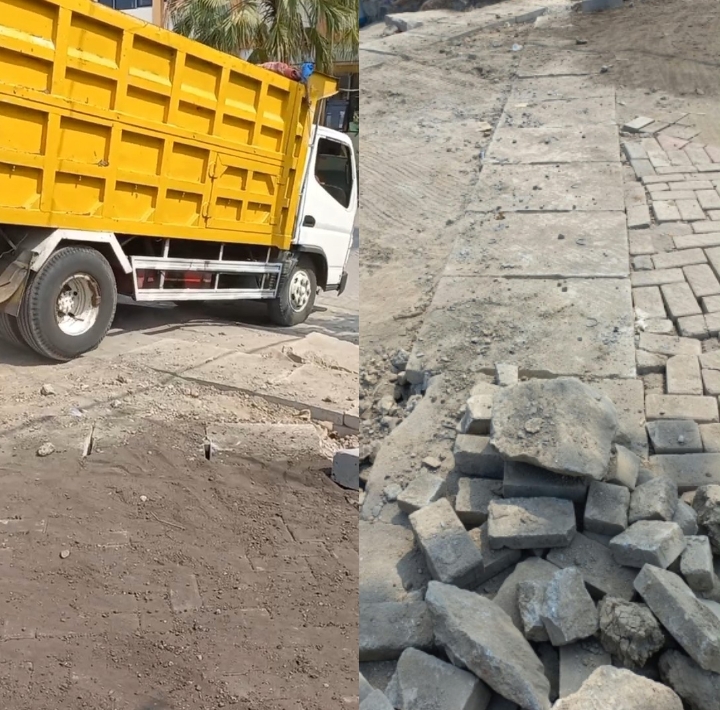 Upaya Sabotase Perusakan Jalan Oleh Kontraktor dan Pengawas Proyek Pembangunan Gedung SMPN 20 Surabaya